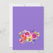 Farbiges Lila Brautparty Einladung (Rückseite)