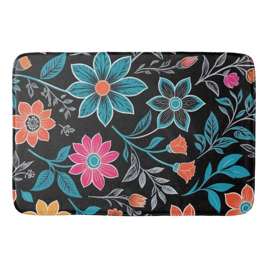 Farbiges Linoprint-Muster Badematte (Vorderseite)