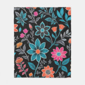 Farbiges Linoprint-Muster Fleecedecke (Vorderseite)