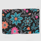 Farbiges Linoprint-Muster Golfhandtuch (Horizontal)