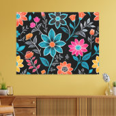 Farbiges Linoprint-Muster Leinwanddruck (Insitu (Wohnzimmer))