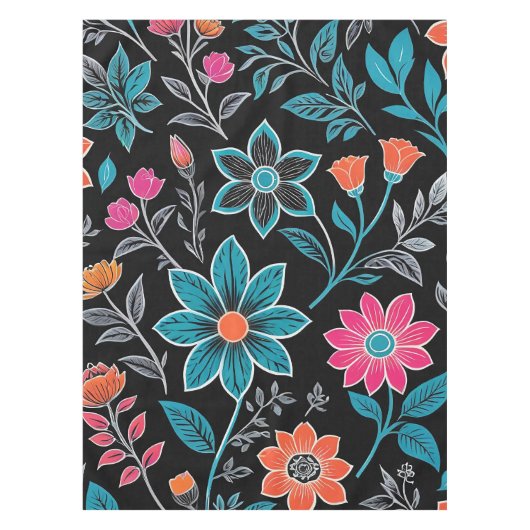 Farbiges Linoprint-Muster Tischdecke (Vorderseite)