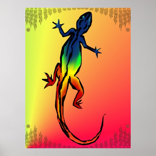Farbiges Lizard Poster (Vorne)