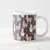 Farbiges Llamasmuster Jumbo-Tasse (Rechts)