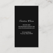 ・farbiges Logo der Friseurschere auf schwarz Visitenkarte (Rückseite)