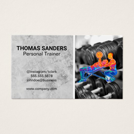 Farbiges Logo für Personal Trainer | Dumbells (Vorderseite)