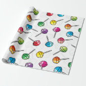 Farbiges Lollipopmuster Geschenkpapier (Ungerollt)