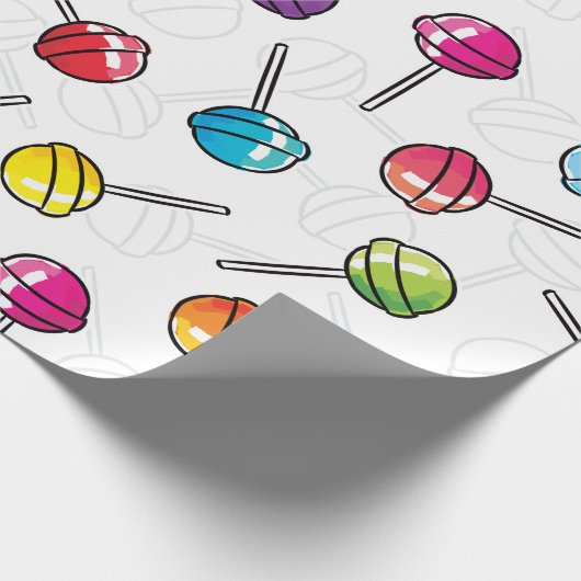 Farbiges Lollipopmuster Geschenkpapier (Ecke)