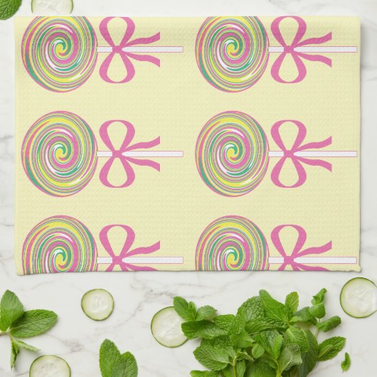 Farbiges Lollipopmuster Handtuch (Gefaltet)