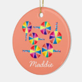 Farbiges Lollipopmuster Keramik Ornament (Links)