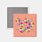 Farbiges Lollipopmuster Magnet (Vorderseite/Rückseite)