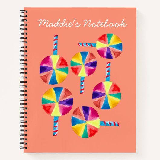 Farbiges Lollipopmuster Notizblock (Vorderseite)