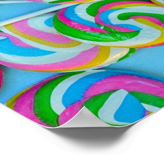 Farbiges Lollipopmuster Poster (Ecke)
