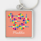 Farbiges Lollipopmuster Schlüsselanhänger (Vorne)