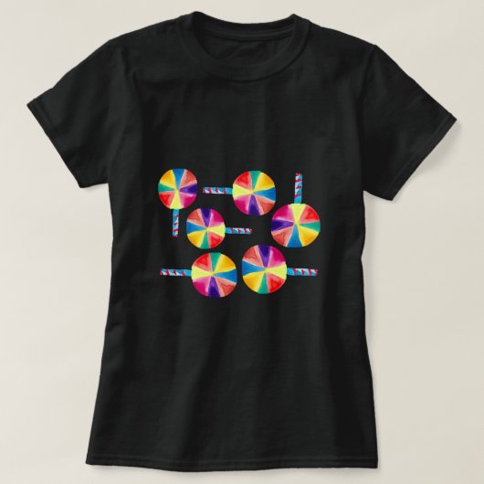 Farbiges Lollipopmuster T-Shirt (Design vorne)