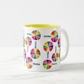 Farbiges Lollipopmuster Zweifarbige Tasse (VorderseiteRechts)