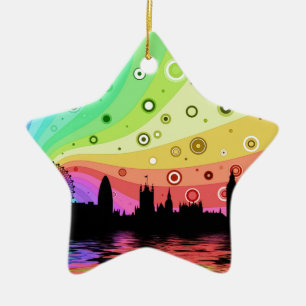 Farbiges London Keramik Ornament
