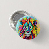 Farbiges Löwenkopportrait Button (Vorne & Hinten)