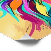 Farbiges Löwenkopportrait Poster (Ecke)