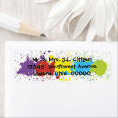 Farbiges, lustiges Paint Splash Rücksendelabel (Insitu)