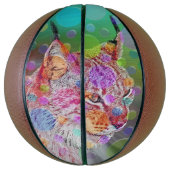 Farbiges Lynx-Portrait, abstrakte Kunst Basketball (Vertikal)