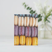 Farbiges Macaron Foto Postkarte (Stehend Vorderseite)
