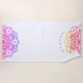 Farbiges Mandala niedliches Mongramm Strandtuch (Vorderseite)