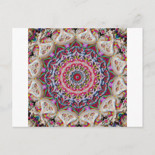 Farbiges Mandala Postkarte (Vorderseite)