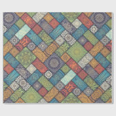 Farbiges Mandala Tile-Muster Geschenkpapier (Flach)