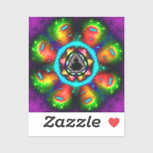 farbiges Mandelbrot-Fraktal Aufkleber (Blatt)