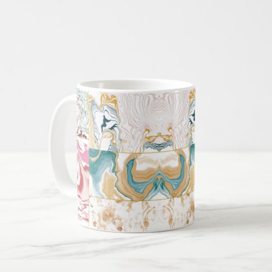 Farbiges Marmormuster Kaffeetasse (Vorderseite Links)