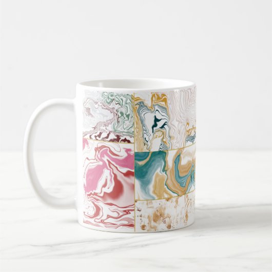 Farbiges Marmormuster Kaffeetasse (Links)