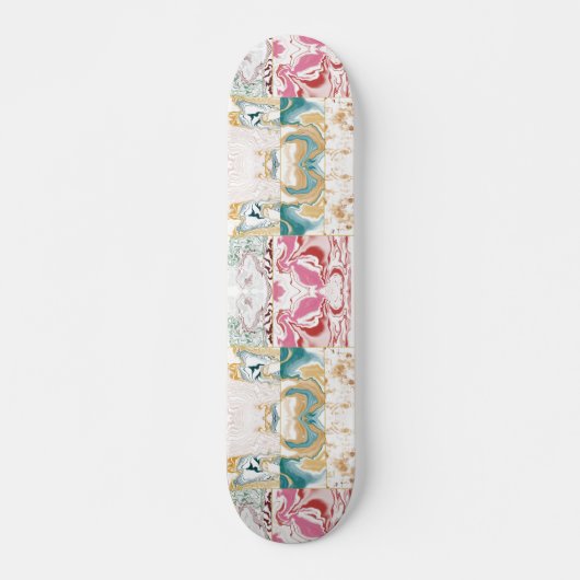 Farbiges Marmormuster Skateboard (Vorne)