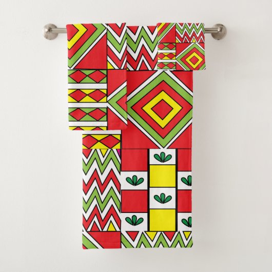 Farbiges marokkanisches Mosaikmuster Badhandtuch Set (Insitu)