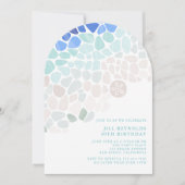 Farbiges Meerglas Einladung (Vorderseite)