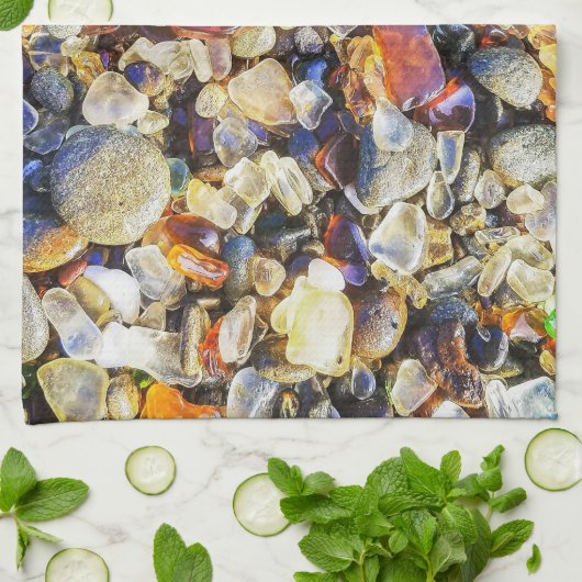 Farbiges Meerglas Geschirrtuch (Gefaltet)