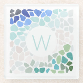 Farbiges Meerglas Glasuntersetzer