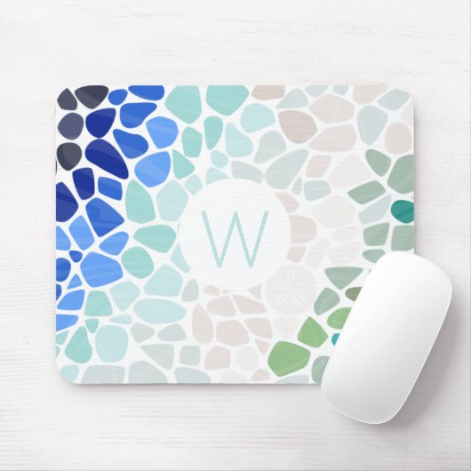Farbiges Meerglas Mousepad (Mit Mouse)
