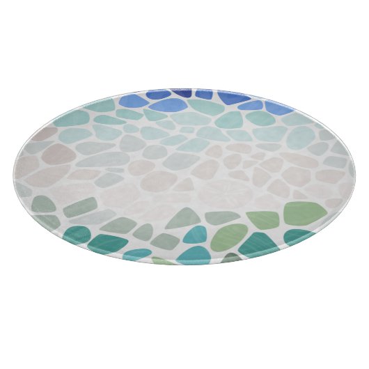 Farbiges Meerglas Schneidebrett (Ecke)