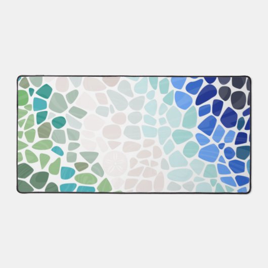 Farbiges Meerglas Schreibtischunterlage (Vorderseite)