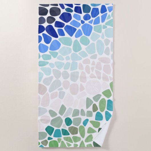 Farbiges Meerglas Strandtuch (Vorderseite)