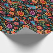 Farbiges mexikanisches Blumenmuster Geschenkpapier (Ecke)