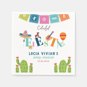 Farbiges mexikanisches Fiesta Baby Dusche Party Serviette