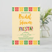 Farbiges mexikanisches Fiesta-Brautparty Einladung (Stehend Vorderseite)