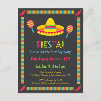 Farbiges mexikanisches Fiesta Kindergeburtstag Par Einladung