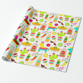 Farbiges mexikanisches Fiesta Wrapping Paper Geschenkpapier