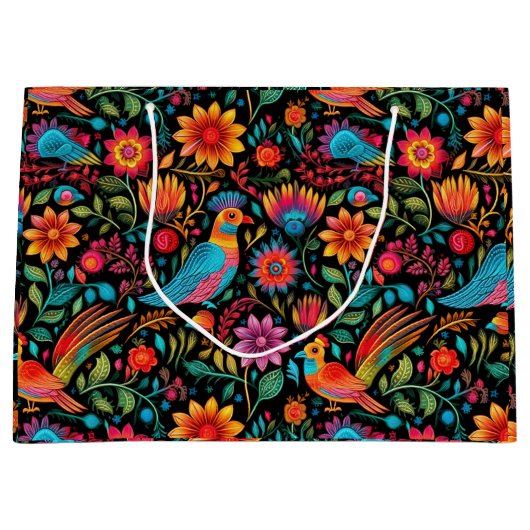 Farbiges mexikanisches Muster Große Geschenktüte (Vorderseite)