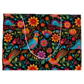 Farbiges mexikanisches Muster Große Geschenktüte (Rückseite)