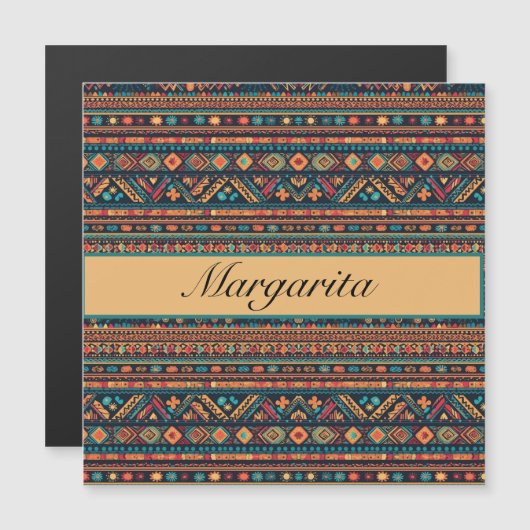 Farbiges mexikanisches Muster Magneteinladung (Vorne/Hinten)