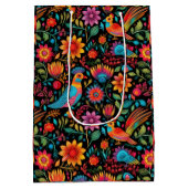 Farbiges mexikanisches Muster Mittlere Geschenktüte (Rückseite)